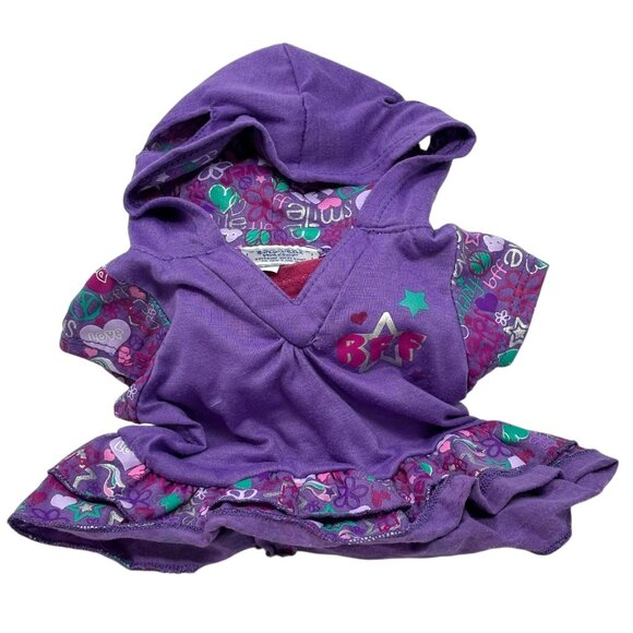 BUILD A BEAR Lot Purple Clothing Pieces Best Friends BFF Tie-Dye Skater Hoodie - Picture 7 of 12